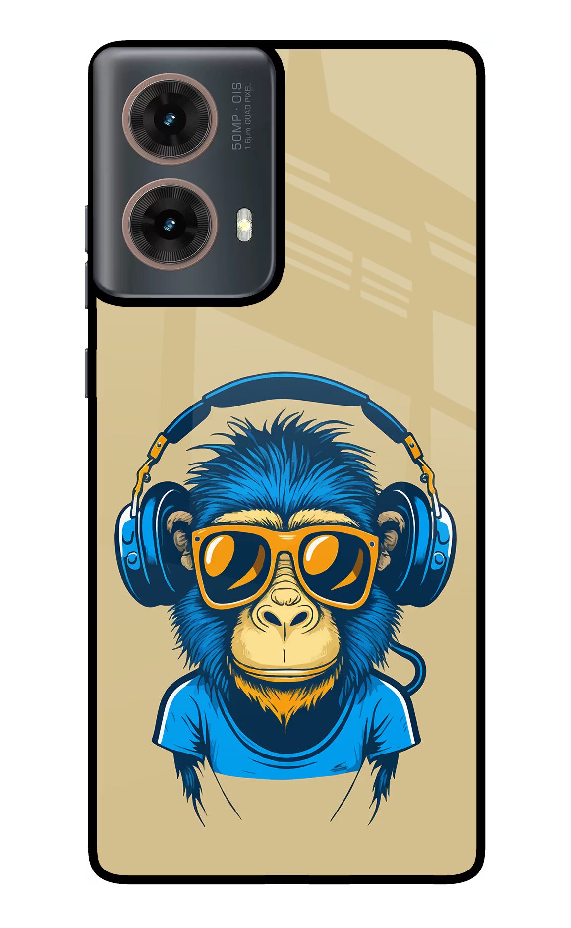 Monkey Headphone Motorola G85 Glass Case Back Cover by Casekaro