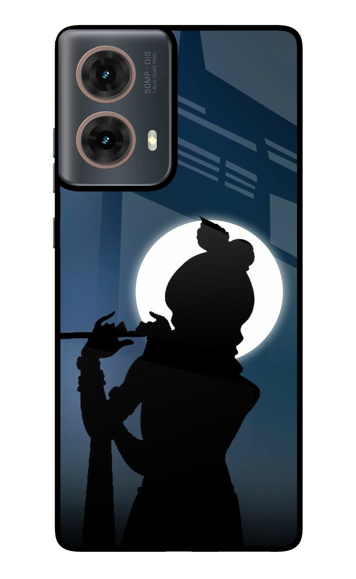 Shri Krishna Silhouette Motorola G85 Glass Case