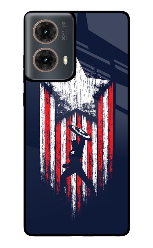 Captain America Marvel Art Motorola G85 Glass Case