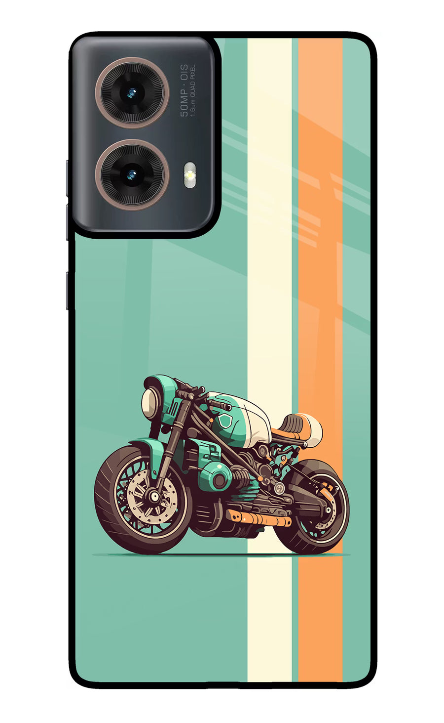 Striped Moto Drift Motorola G85 Back Cover, Metal case