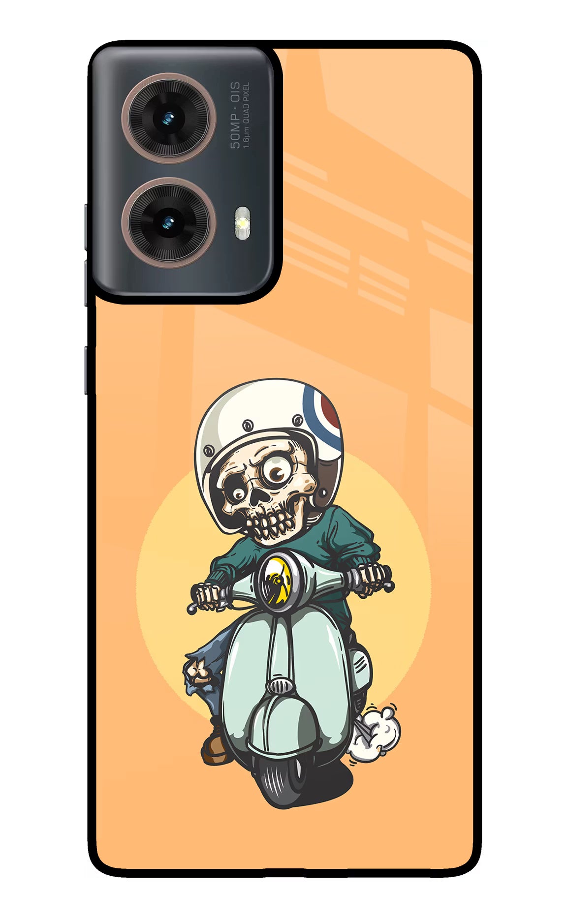 Undead Biker Motorola G85 Glass Case Back Cover by Casekaro