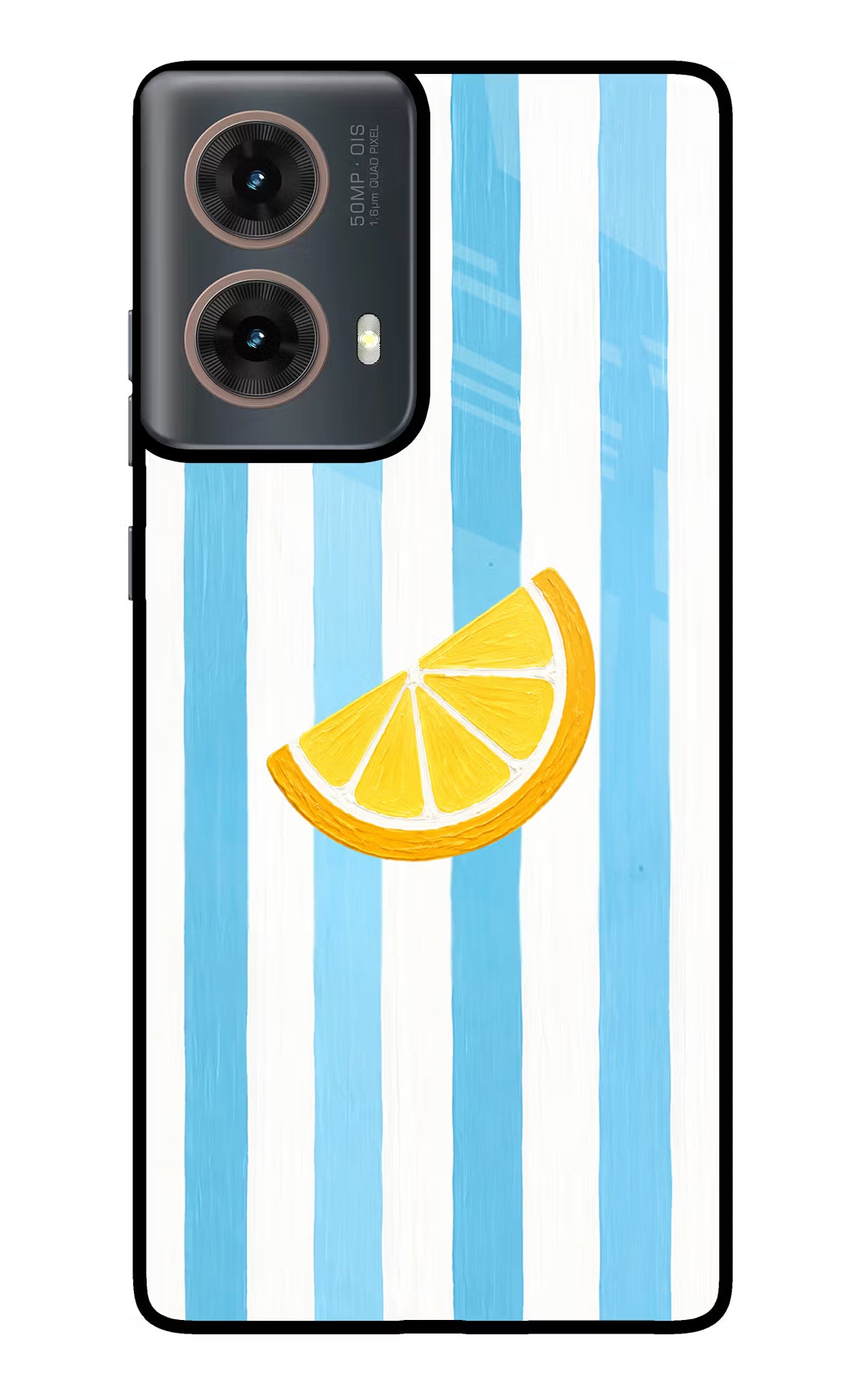 Summer Lemon Motorola G85 Glass Case Back Cover by Casekaro