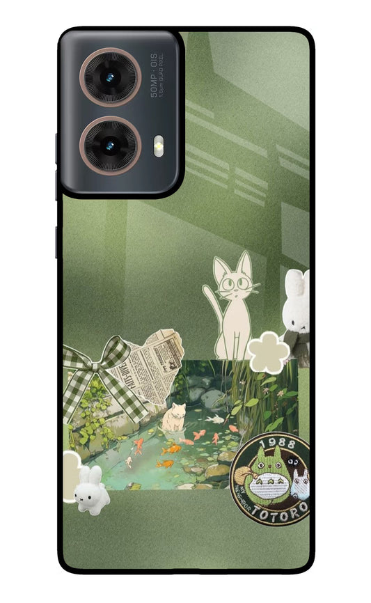 Aesthetic anime Motorola G85 Glass Case