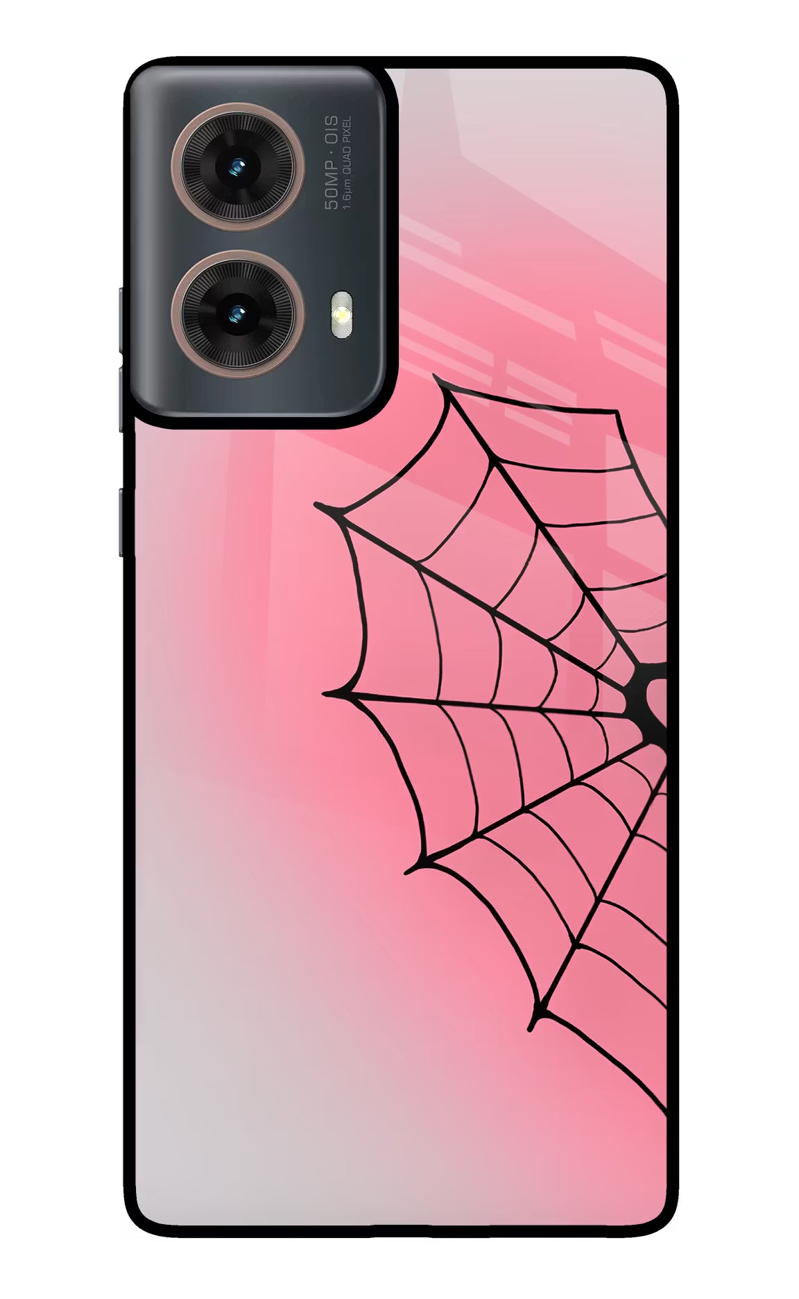 Pink Web Motorola G85 Glass Case