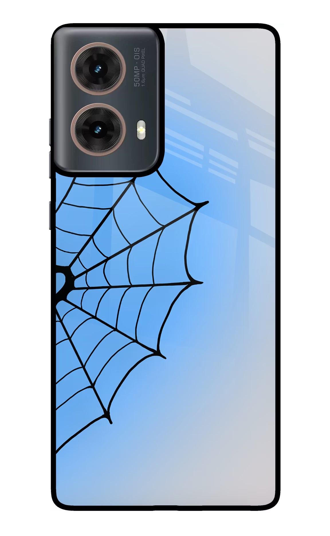 Blue Web Motorola G85 Glass Case