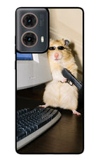 Hacker Hamster Motorola G85 Glass Case