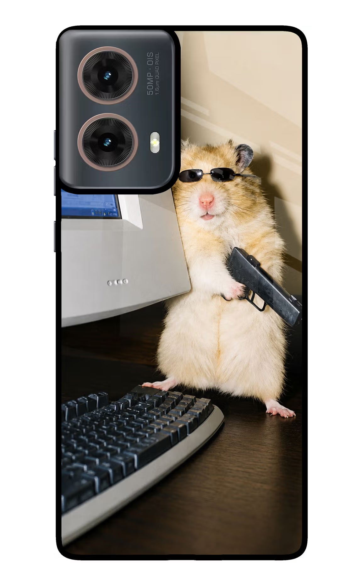 Hacker Hamster Motorola G85 Glass Case