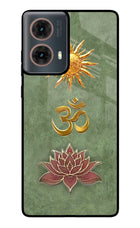 Om & Lotus Motorola G85 Glass Case