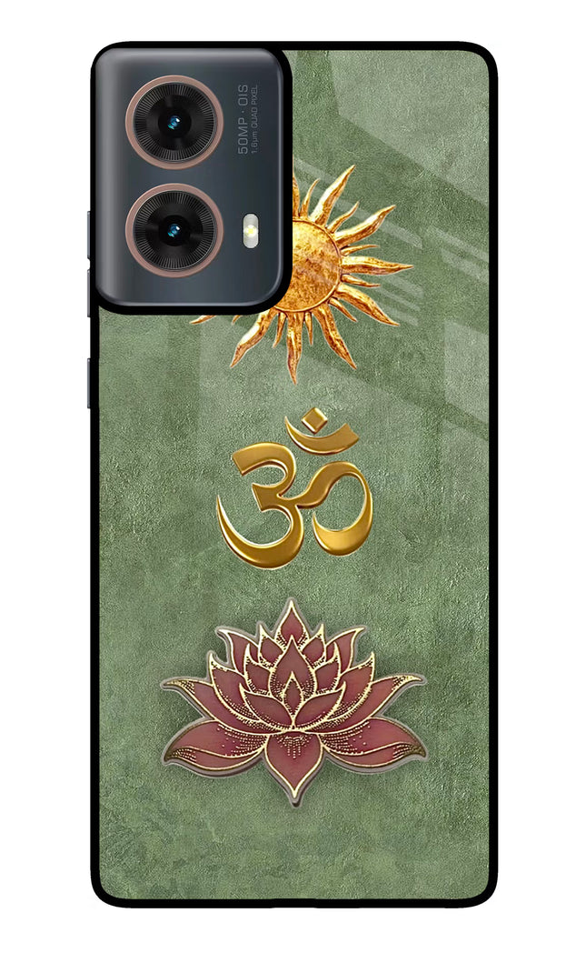 Om & Lotus Motorola G85 Glass Case