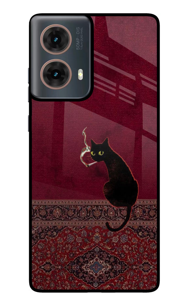 Midnight Cat Motorola G85 Glass Case