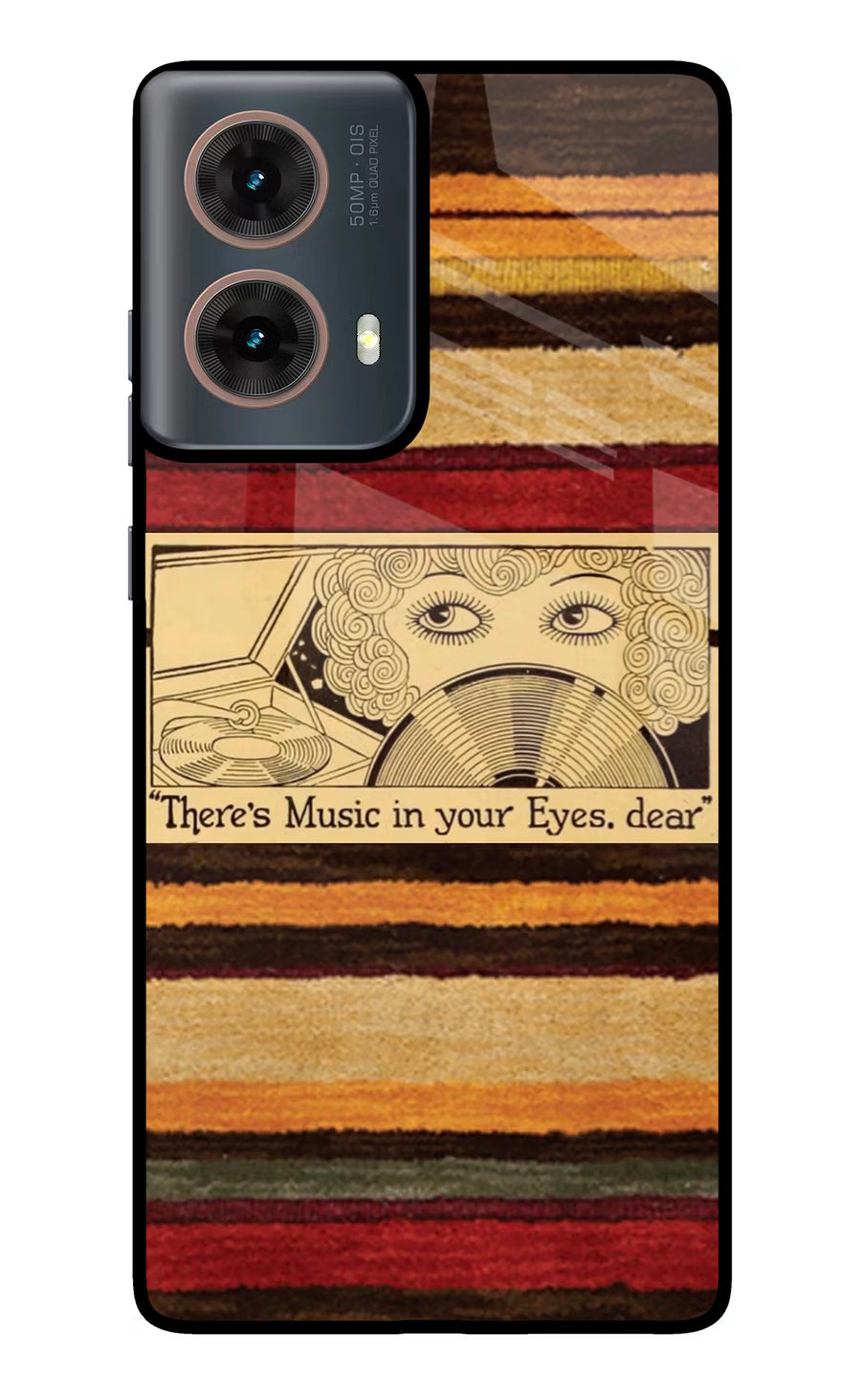 Vinyl Stripes Motorola G85 Back Cover, Glass case