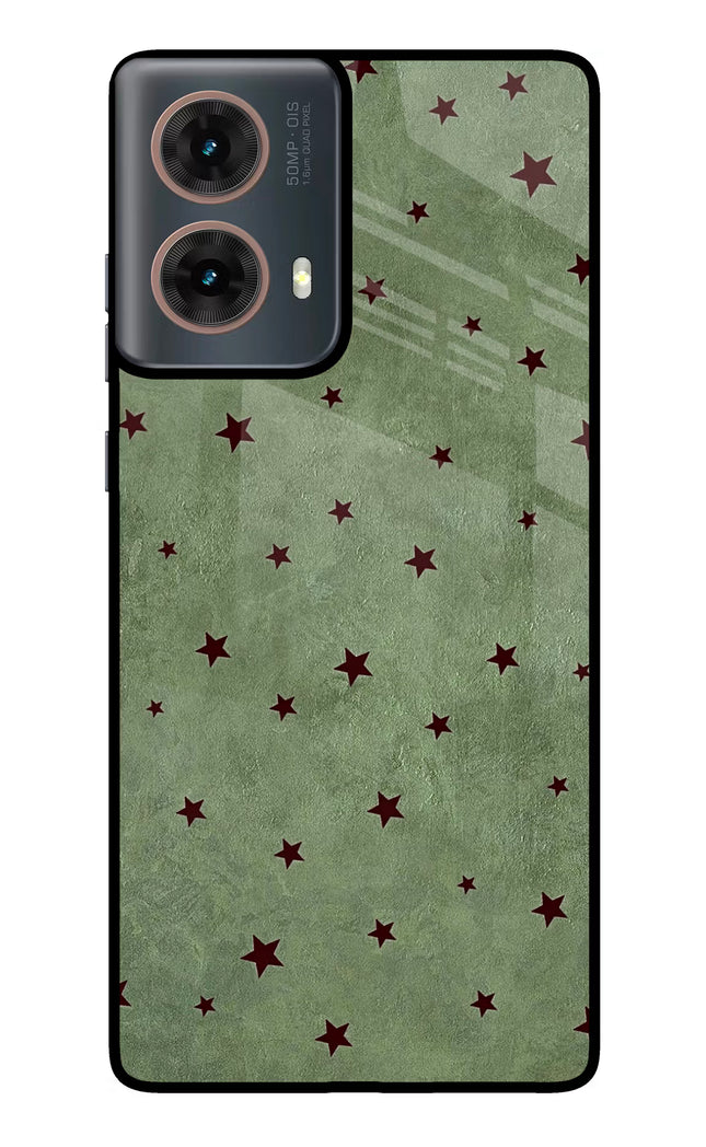 Green Stars Motorola G85 Glass Case