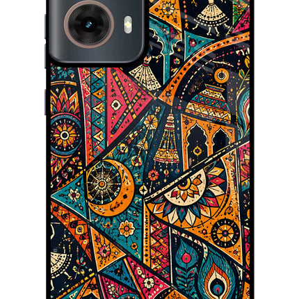 Folk Print Motorola G85 Glass Case
