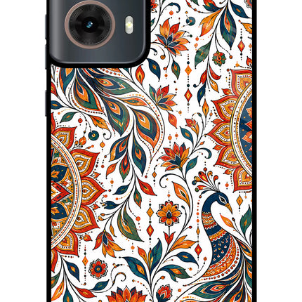 White Mayura Motorola G85 Glass Case
