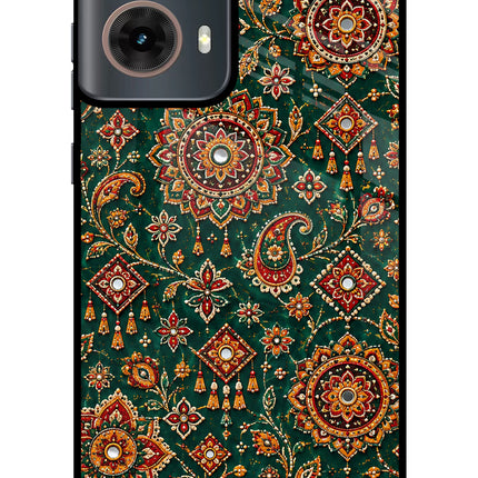 Green Pataka Motorola G85 Glass Case