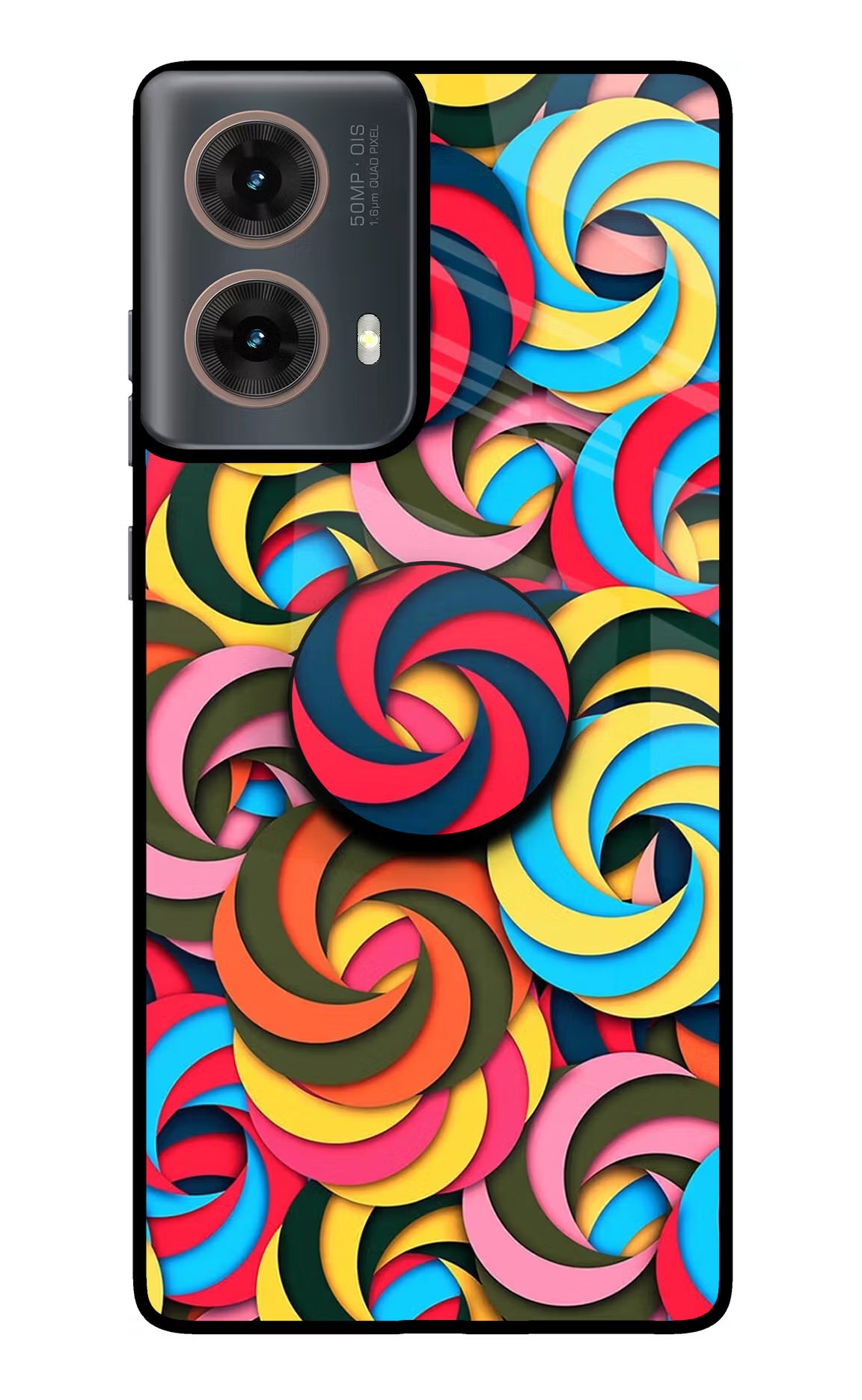 Spiral Pattern Motorola G85 Pop Case by Casekaro
