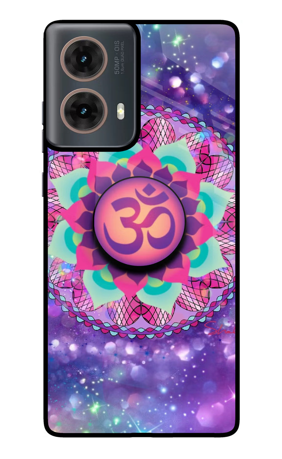Om Purple Motorola G85 Pop Case, Metal case