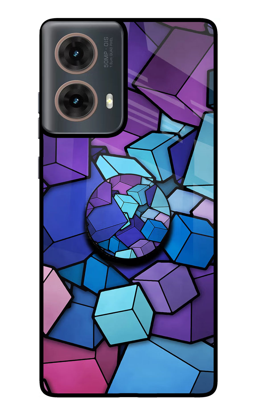 Cubic Abstract Motorola G85 Pop Case, Metal case