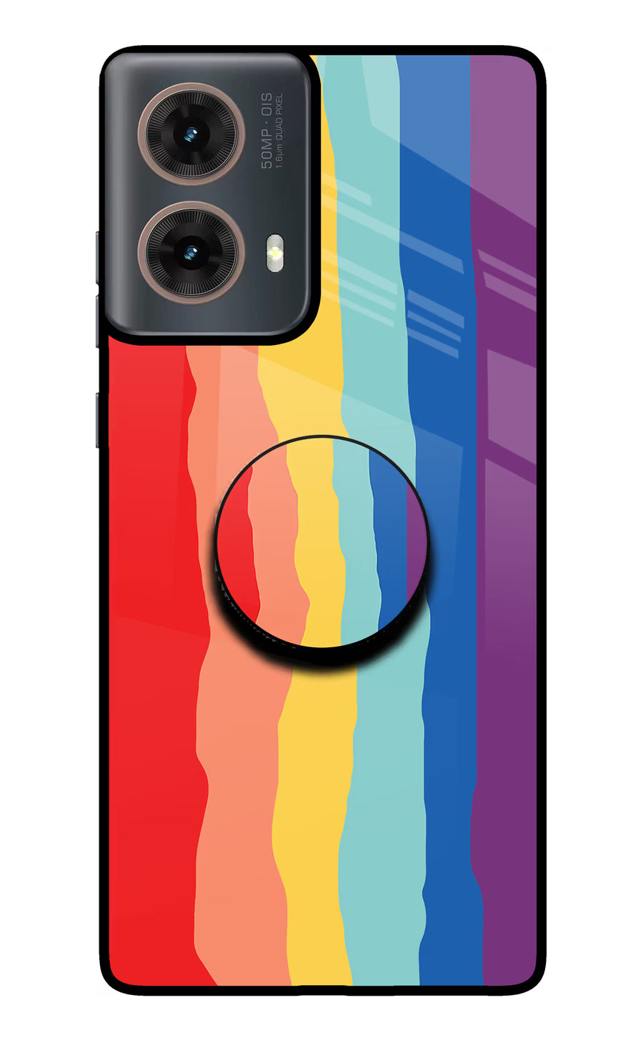 Rainbow Motorola G85 Pop Case, Metal case