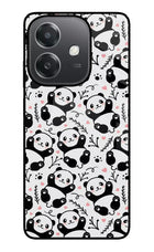Cute Panda OPPO A3x Glass Case Back Cover by Casekaro