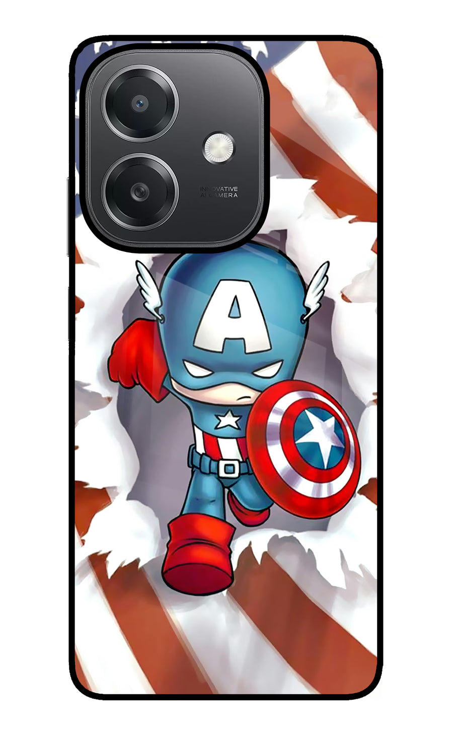 Captain America OPPO A3x Back Cover, Glass case