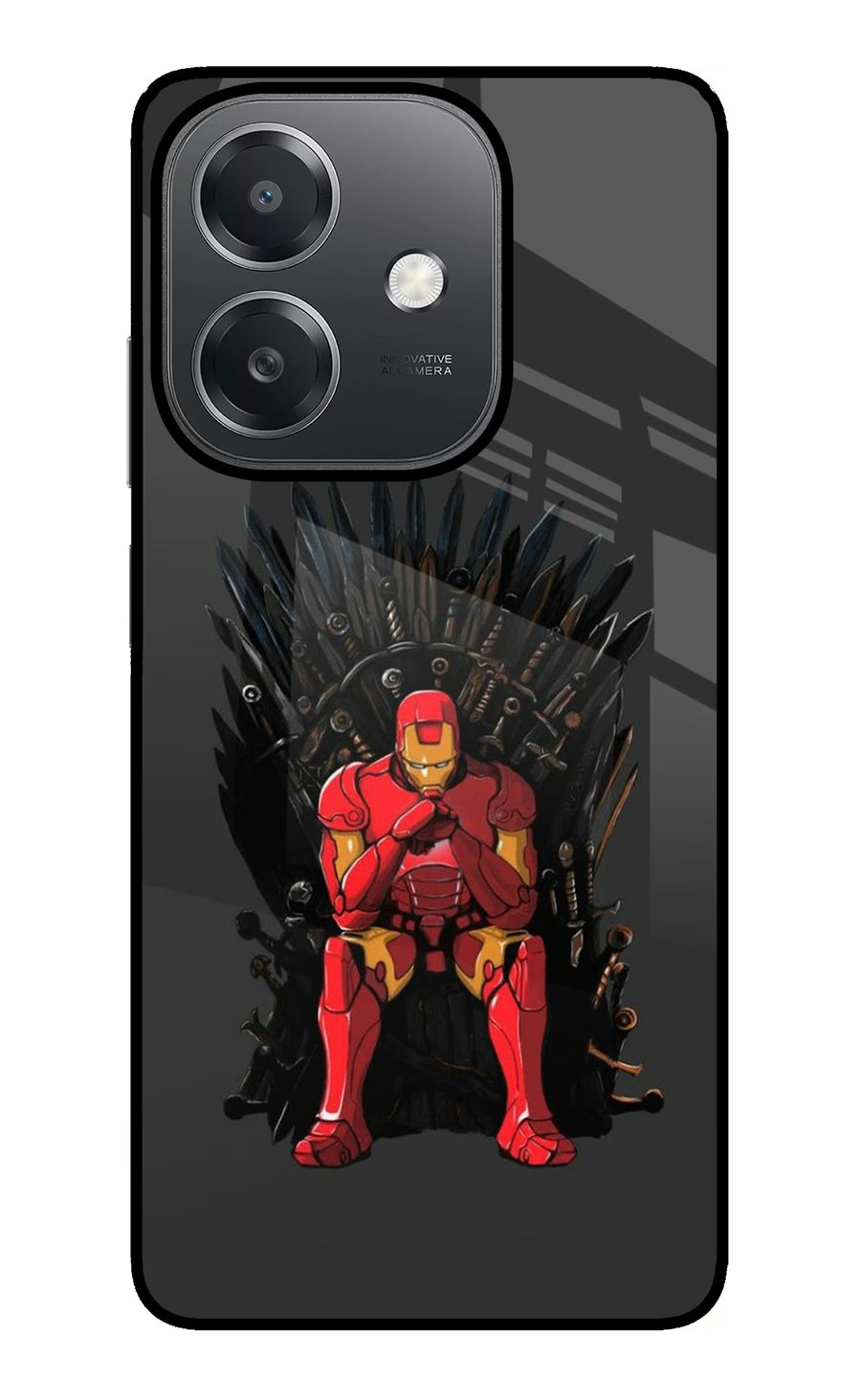 Ironman Throne OPPO A3x Back Cover, Glass case