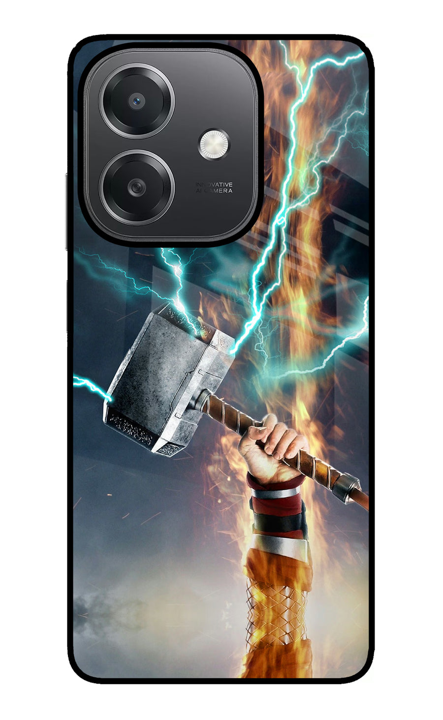 Thor Hammer Mjolnir OPPO A3x Back Cover, Glass case