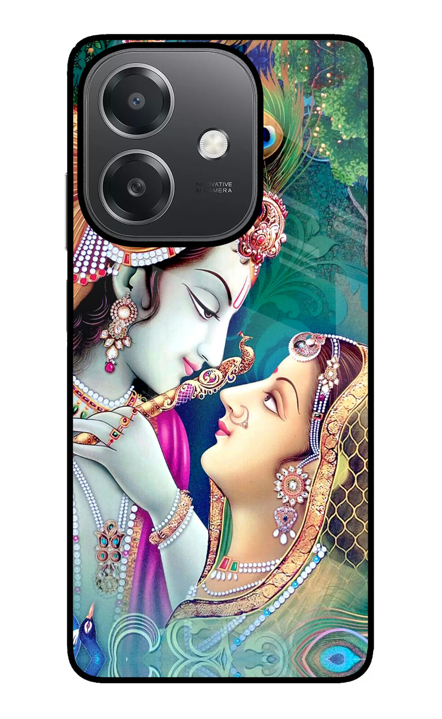 Lord Radha Krishna OPPO A3x Back Cover, Glass case