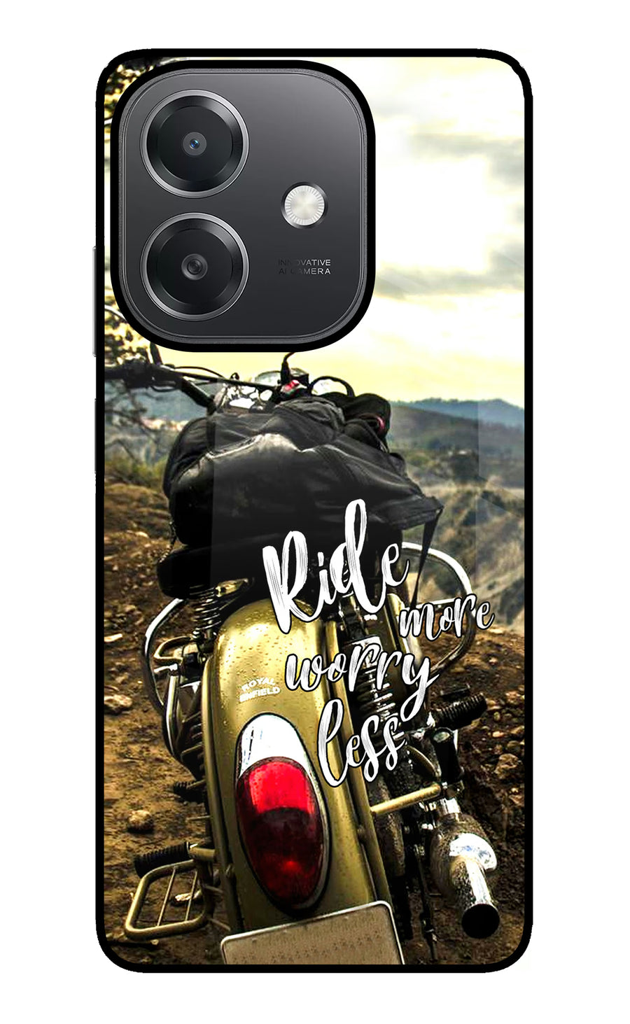 Ride More Worry Less OPPO A3x Back Cover, Glass case