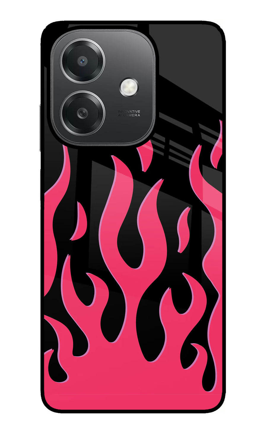 Fire Flames OPPO A3x Back Cover, Glass case