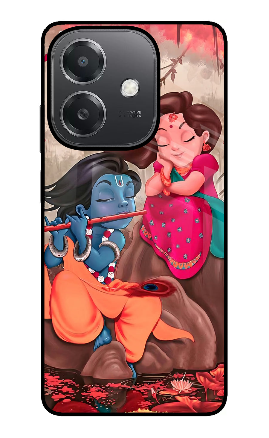 Radhe Krishna OPPO A3x Back Cover, Glass case