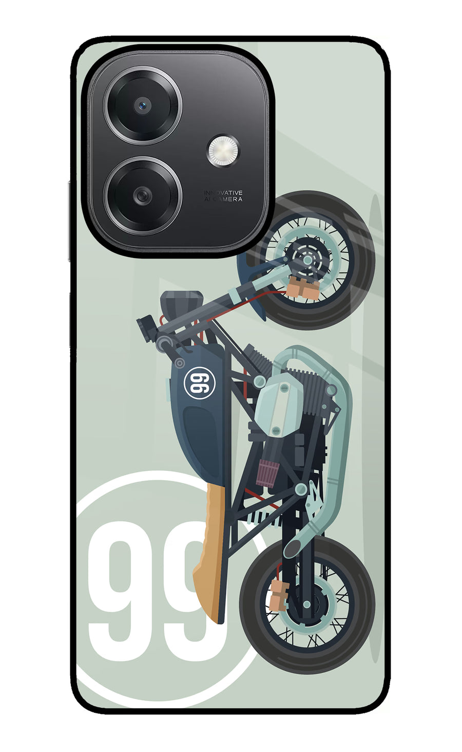 Classic Cafe Racer 99 OPPO A3x Back Cover, Glass case