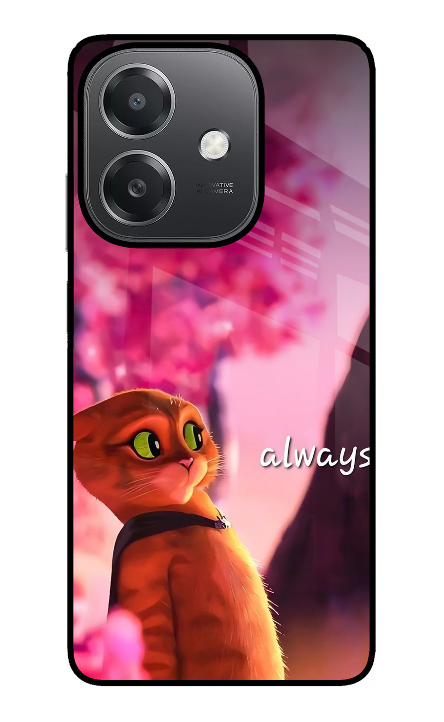 Always Cat OPPO A3x Back Cover, Glass case