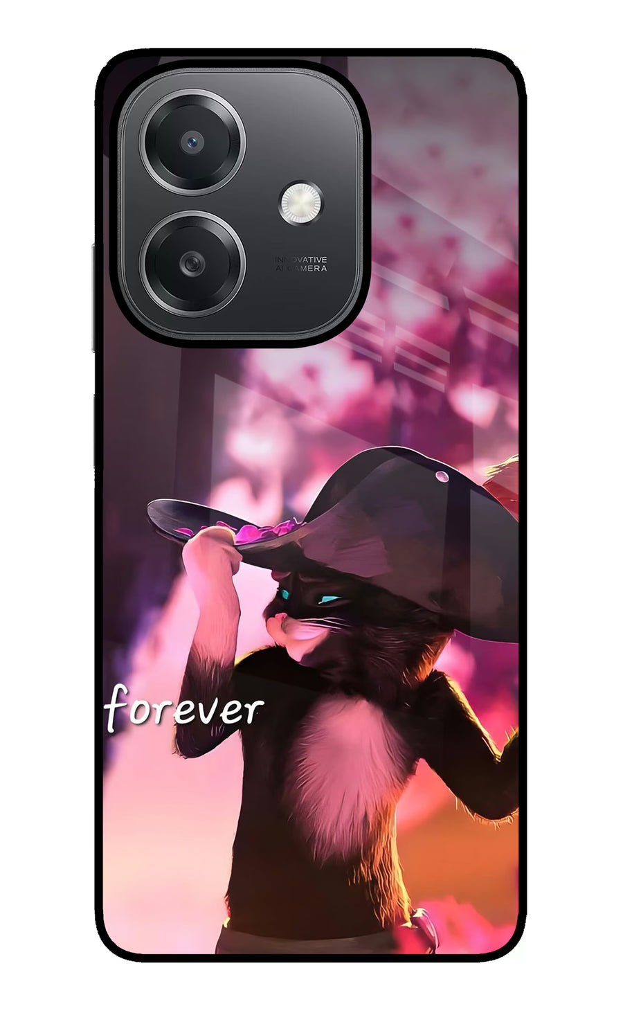 Forever Cat OPPO A3x Back Cover, Glass case