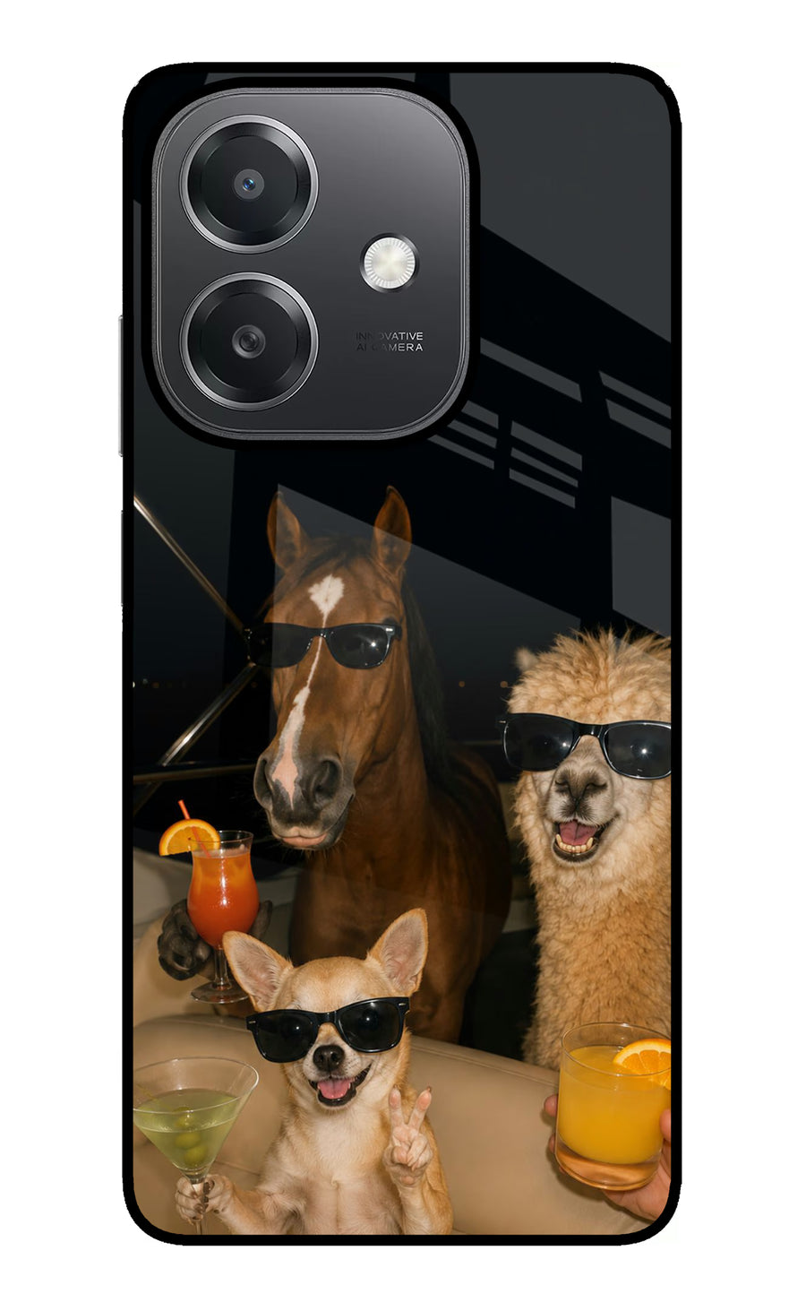 Party Squad OPPO A3x Back Cover, Glass case