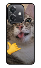 Silly Cat Call OPPO A3x Glass Case Back Cover by Casekaro