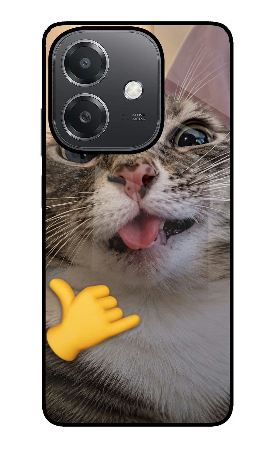 Silly Cat Call OPPO A3x Back Cover, Glass case