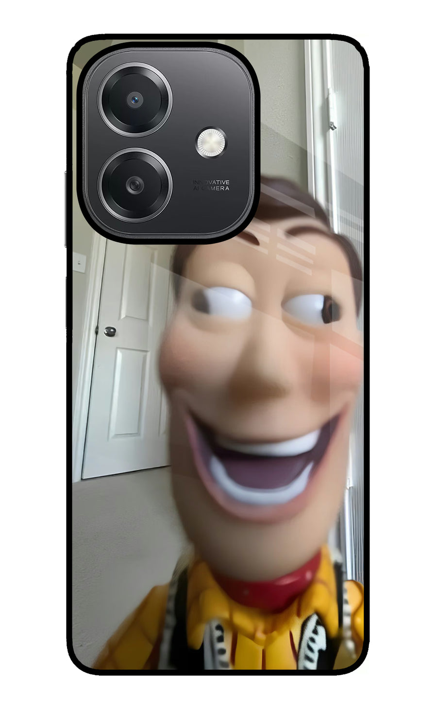 Side Eye Woody OPPO A3x Back Cover, Glass case