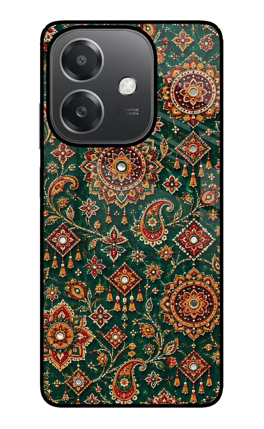 Green Pataka OPPO A3x Back Cover, Glass case
