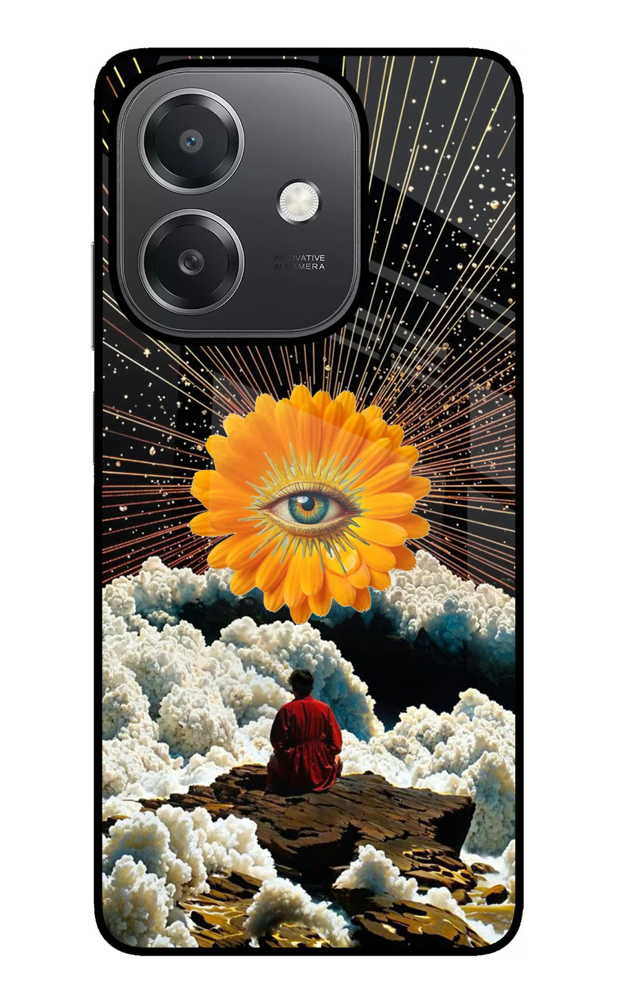 Cosmic Flower OPPO A3x Back Cover, Glass case