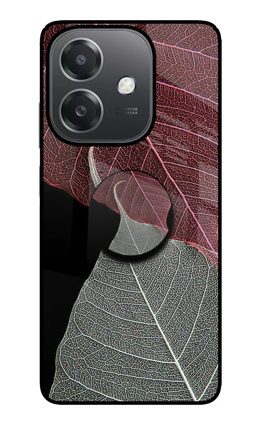 Leaf Pattern OPPO A3x Pop Case, Glass case