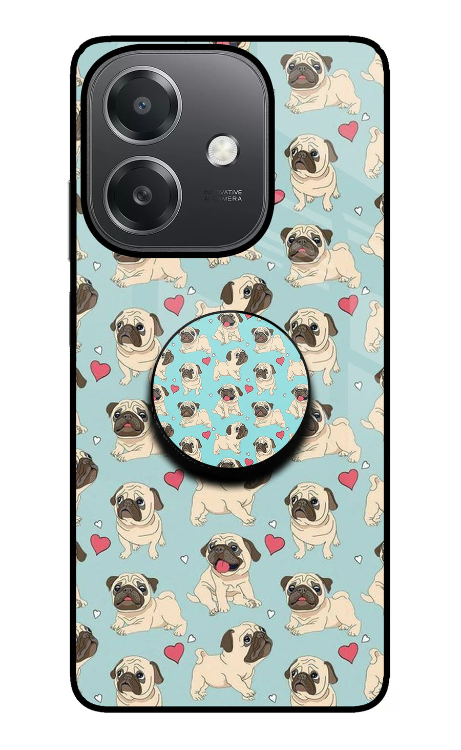 Pug Dog OPPO A3x Pop Case, Glass case