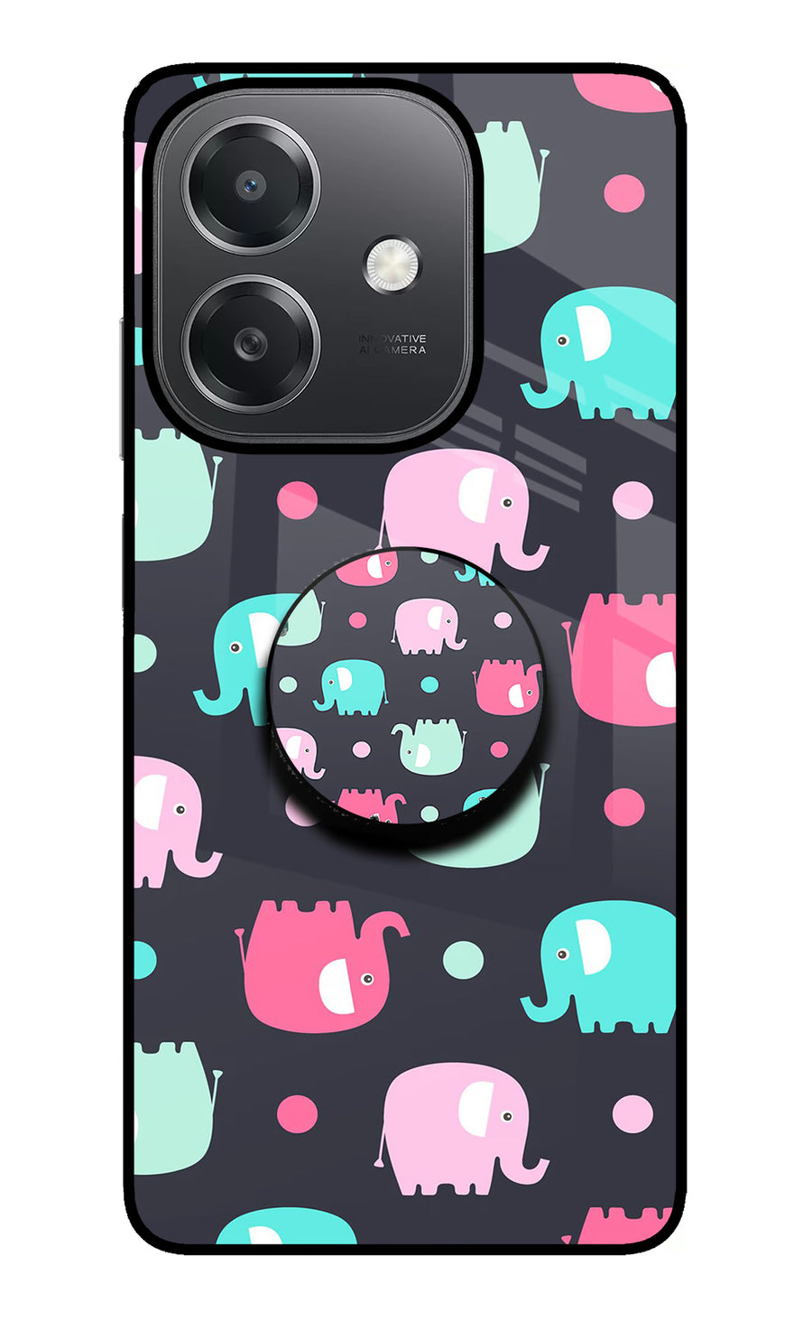 Baby Elephants OPPO A3x Pop Case, Glass case