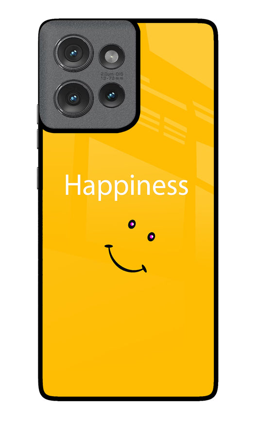 Happiness With Smiley Moto Edge 50 Glass Case