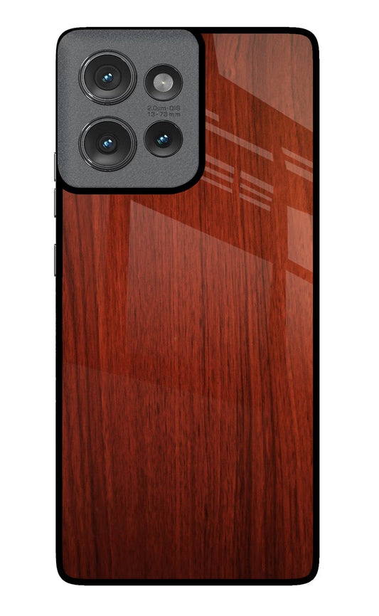 Wooden Plain Pattern Moto Edge 50 Glass Case