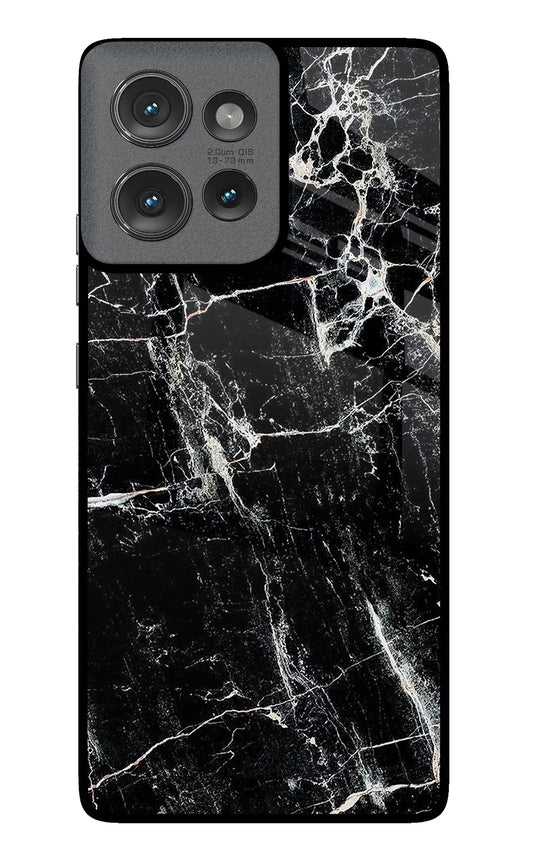 Black Marble Texture Moto Edge 50 Glass Case