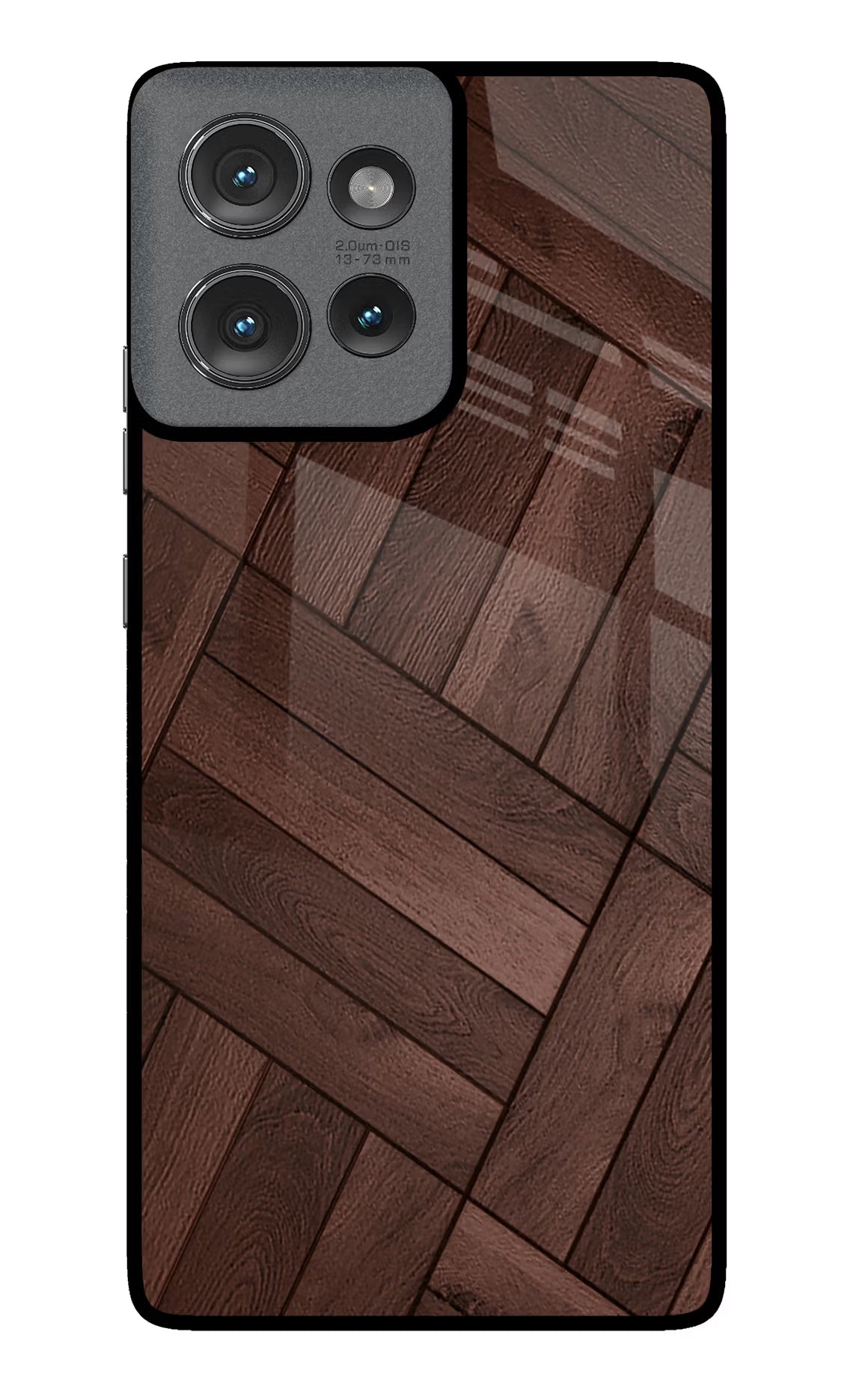 Wooden Texture Design Moto Edge 50 Glass Case Back Cover by Casekaro