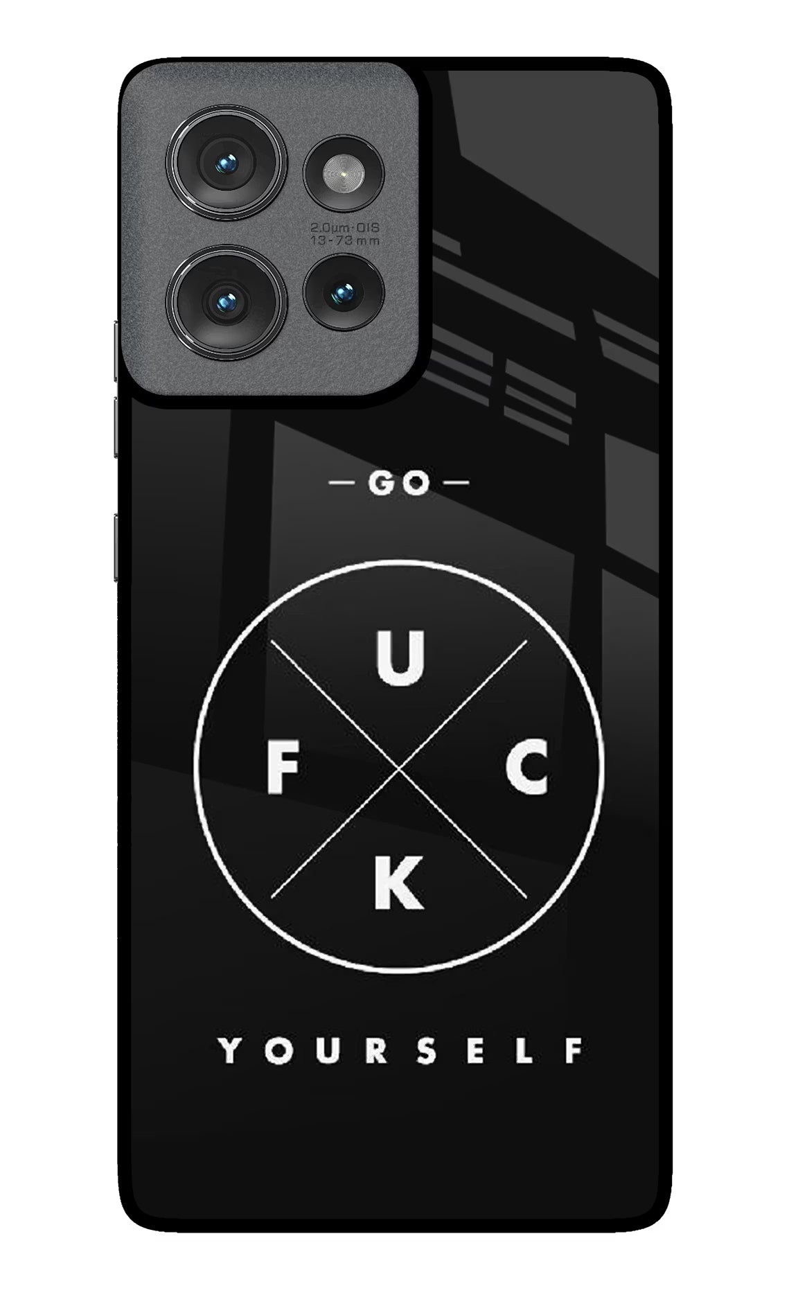 Go Fuck Yourself Moto Edge 50 Glass Case Back Cover by Casekaro