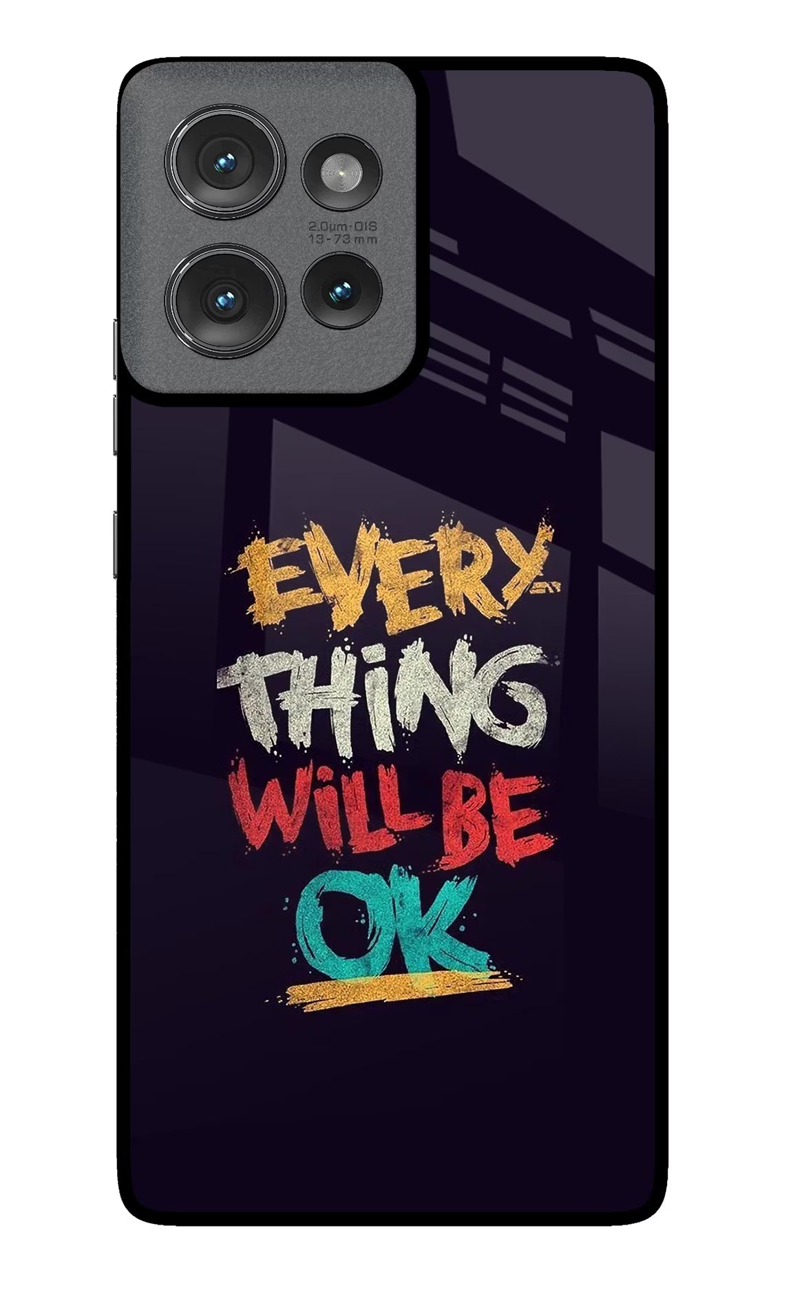 Everything Will Be Ok Moto Edge 50 Glass Case Back Cover by Casekaro