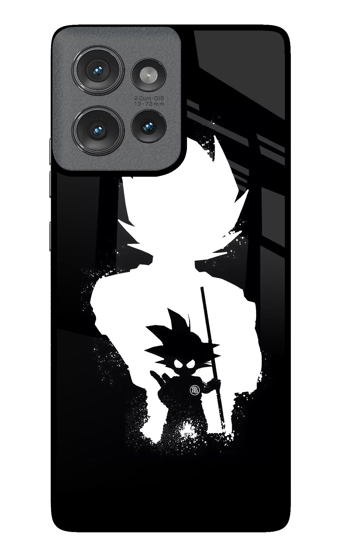 Goku Shadow Moto Edge 50 Glass Case Back Cover by Casekaro